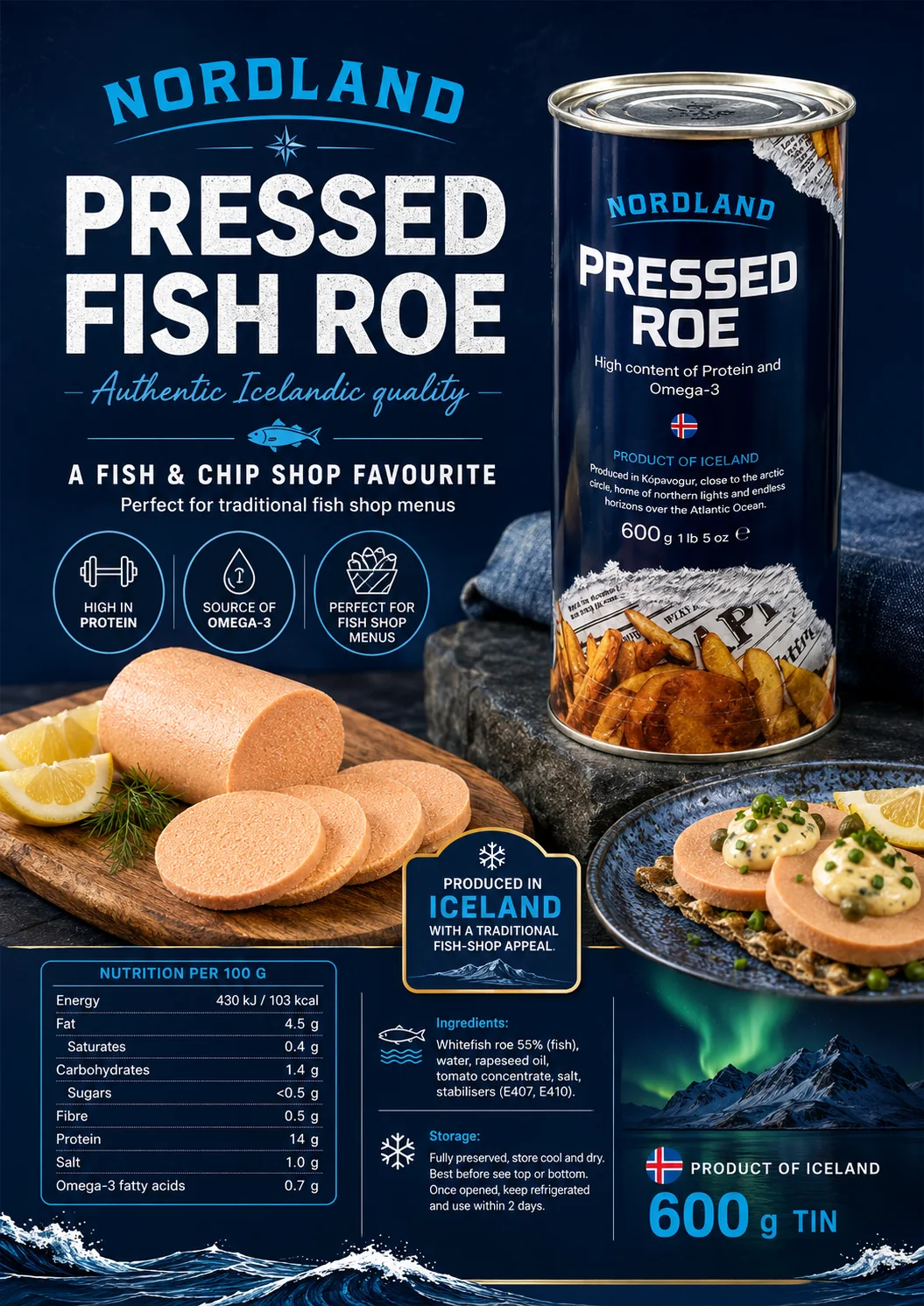 Nordland Pressed Fish Roe from Iceland