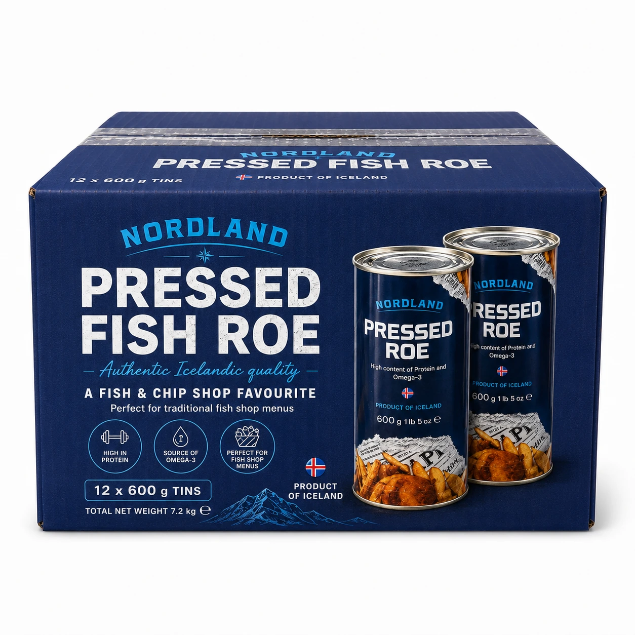 Nordland Pressed Fish Roe 12 tin case